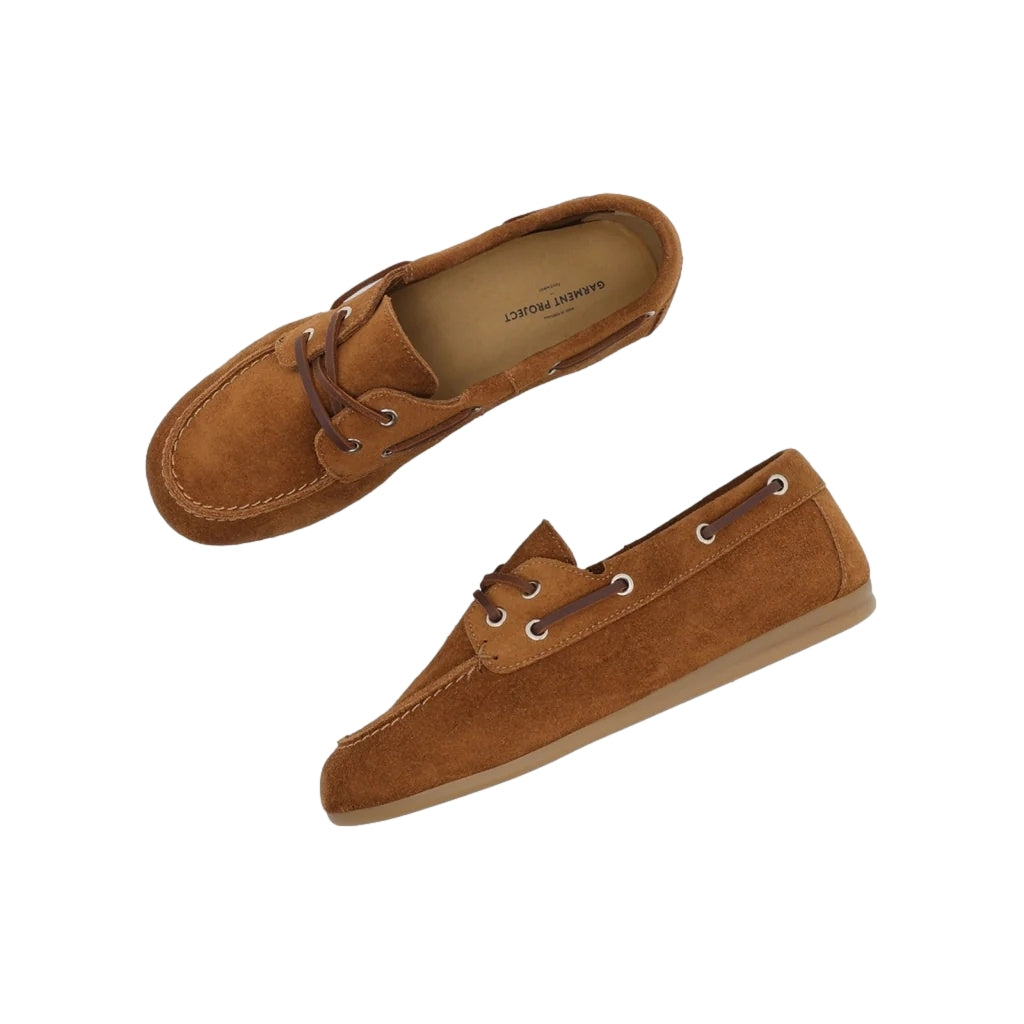 Garment Project Daisy Boat Shoe - Cognac Suede Sko Cognac