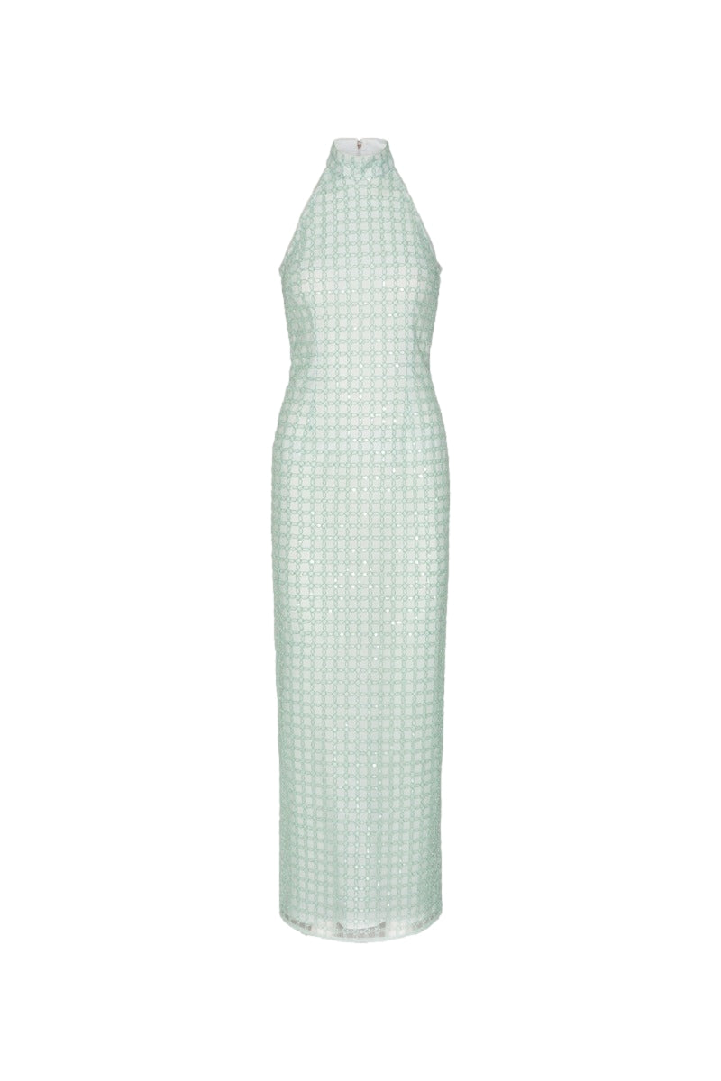 ROTATE Beaded Maxi Dress Kjole Pastellgrønn
