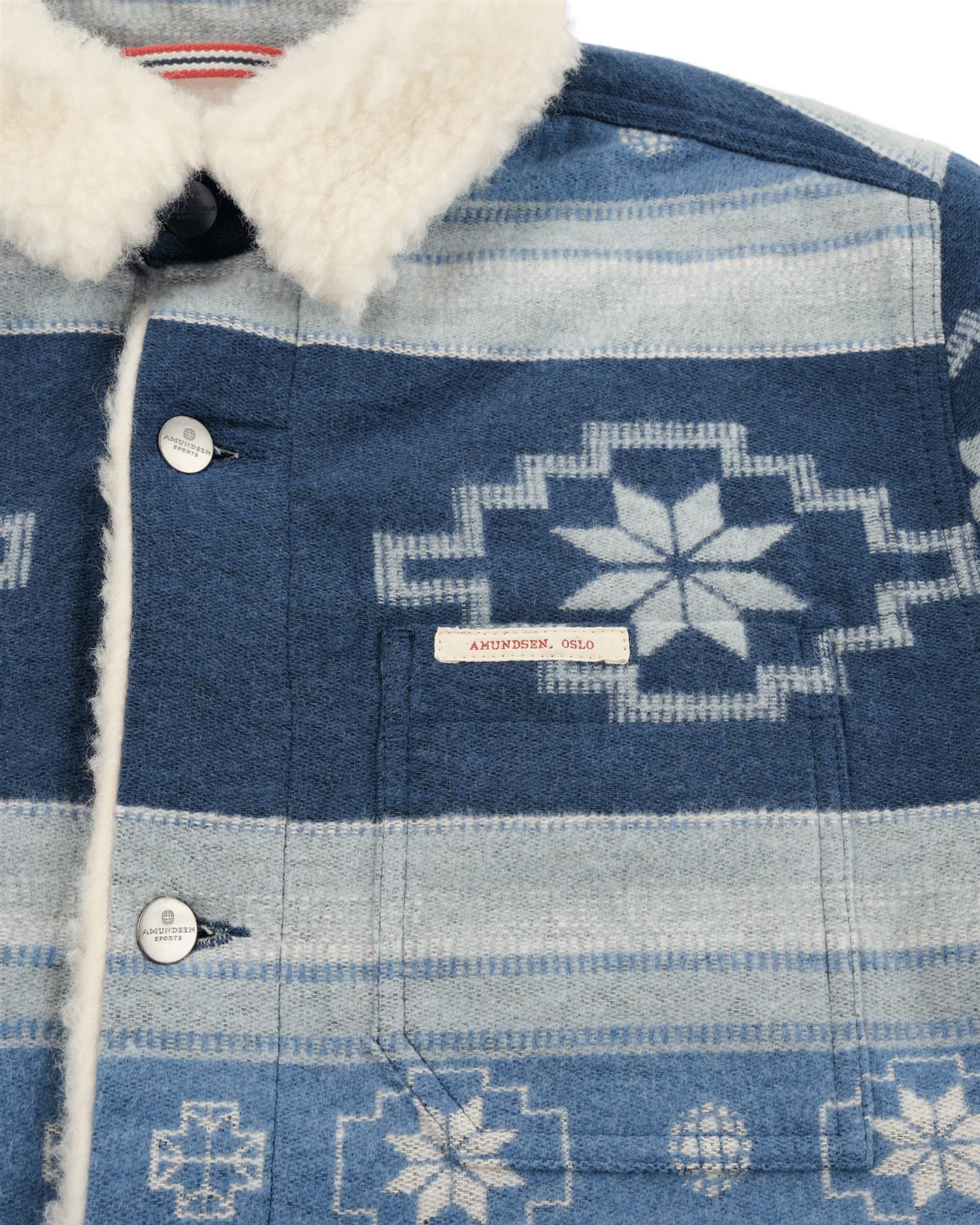 Amundsen Harvester Åkle Overshirt Jakke Blå Mønster