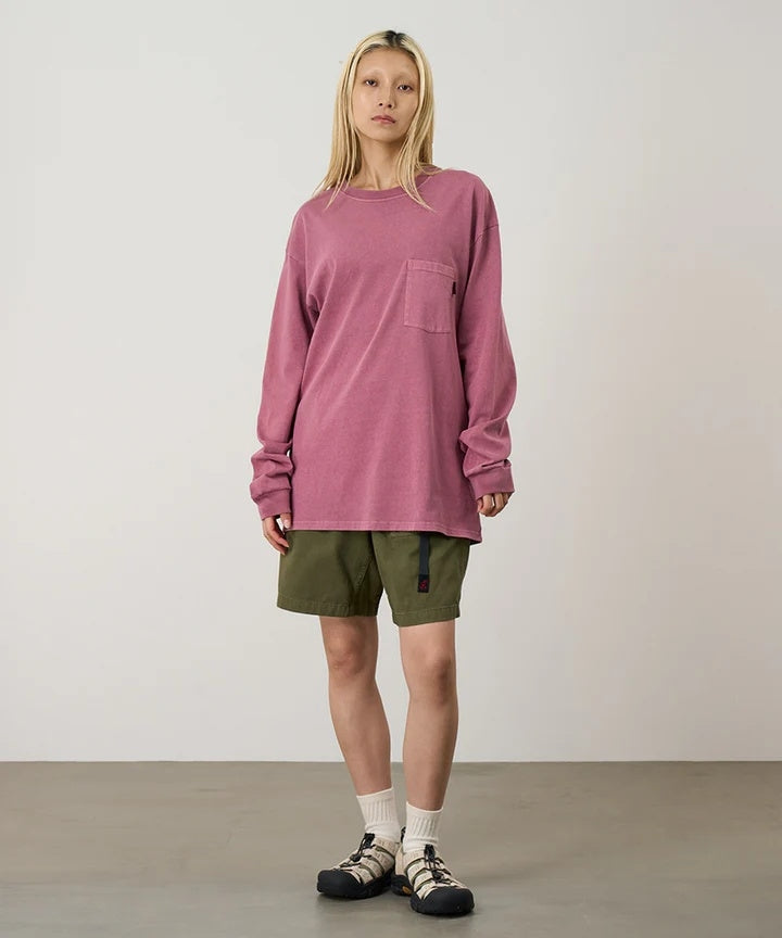 Gramicci L/S Pocket Tee Pigment Dyed Longsleeve Rosa - modostore.no