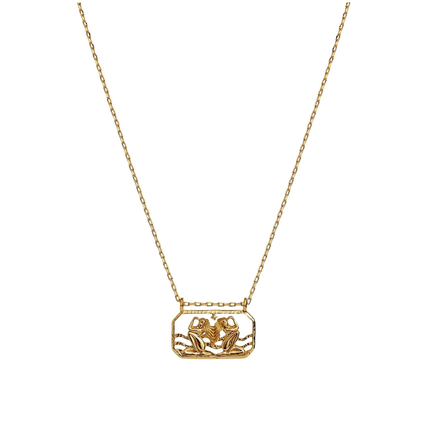 Maanesten Zodiac Gemini Necklace Tvilling Smykke Gull - modostore.no