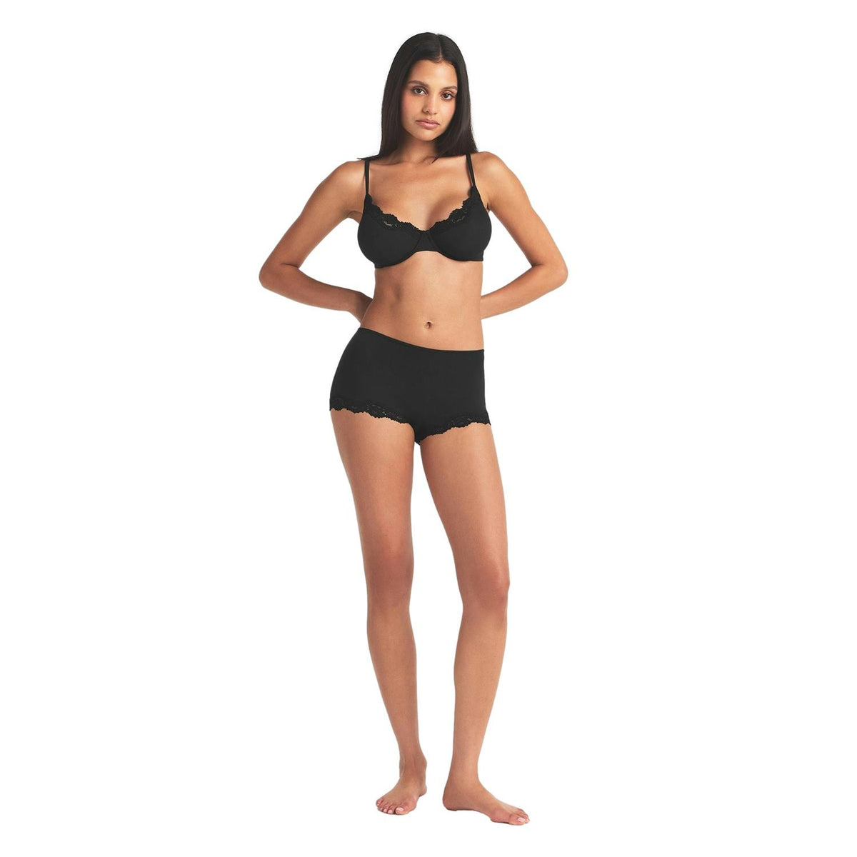 SKIMS Fits Everybody Lace Boyshort Onyx Undertøy Sort