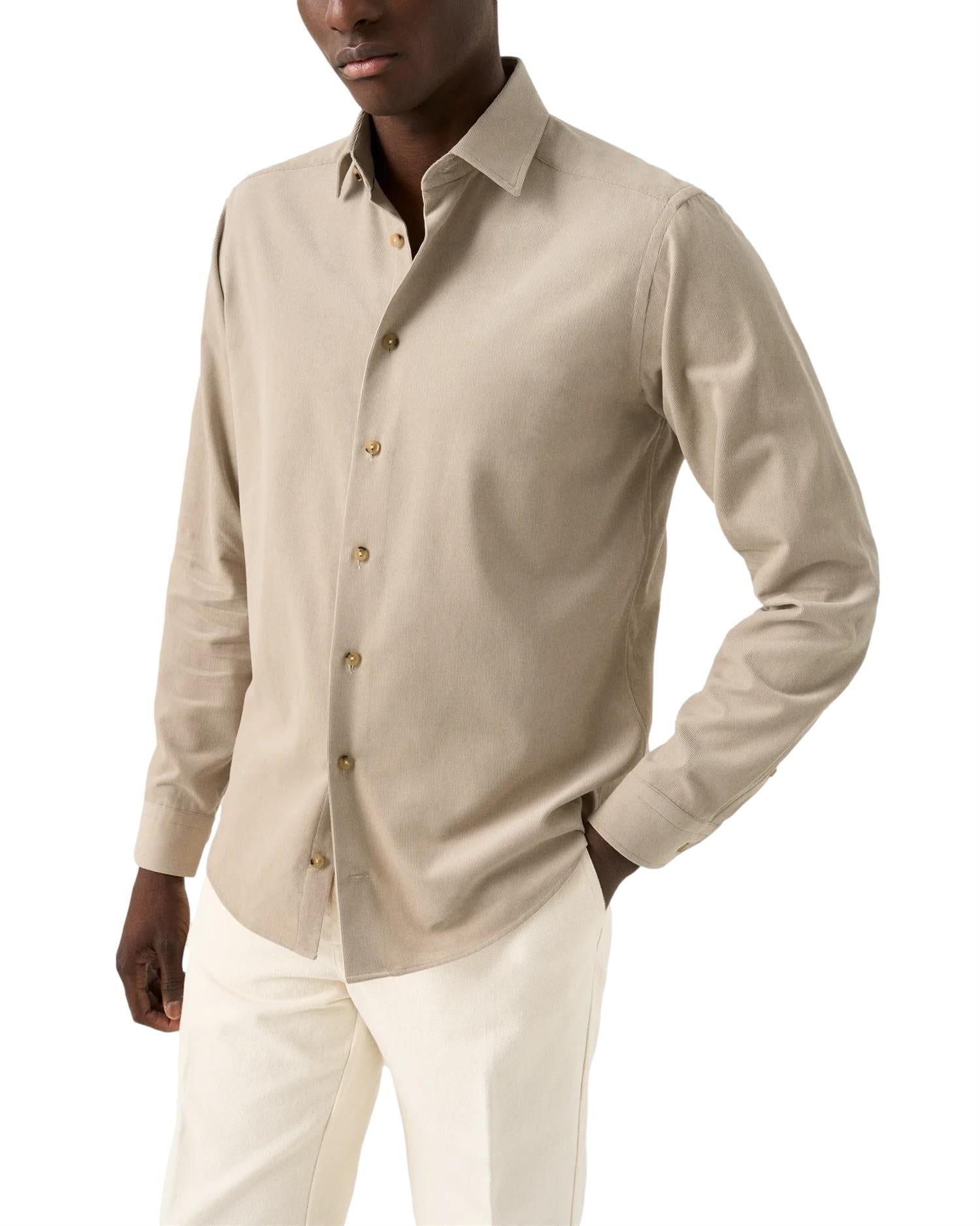 Eton Solid Corduroy Shirt Skjorte Lys Brun