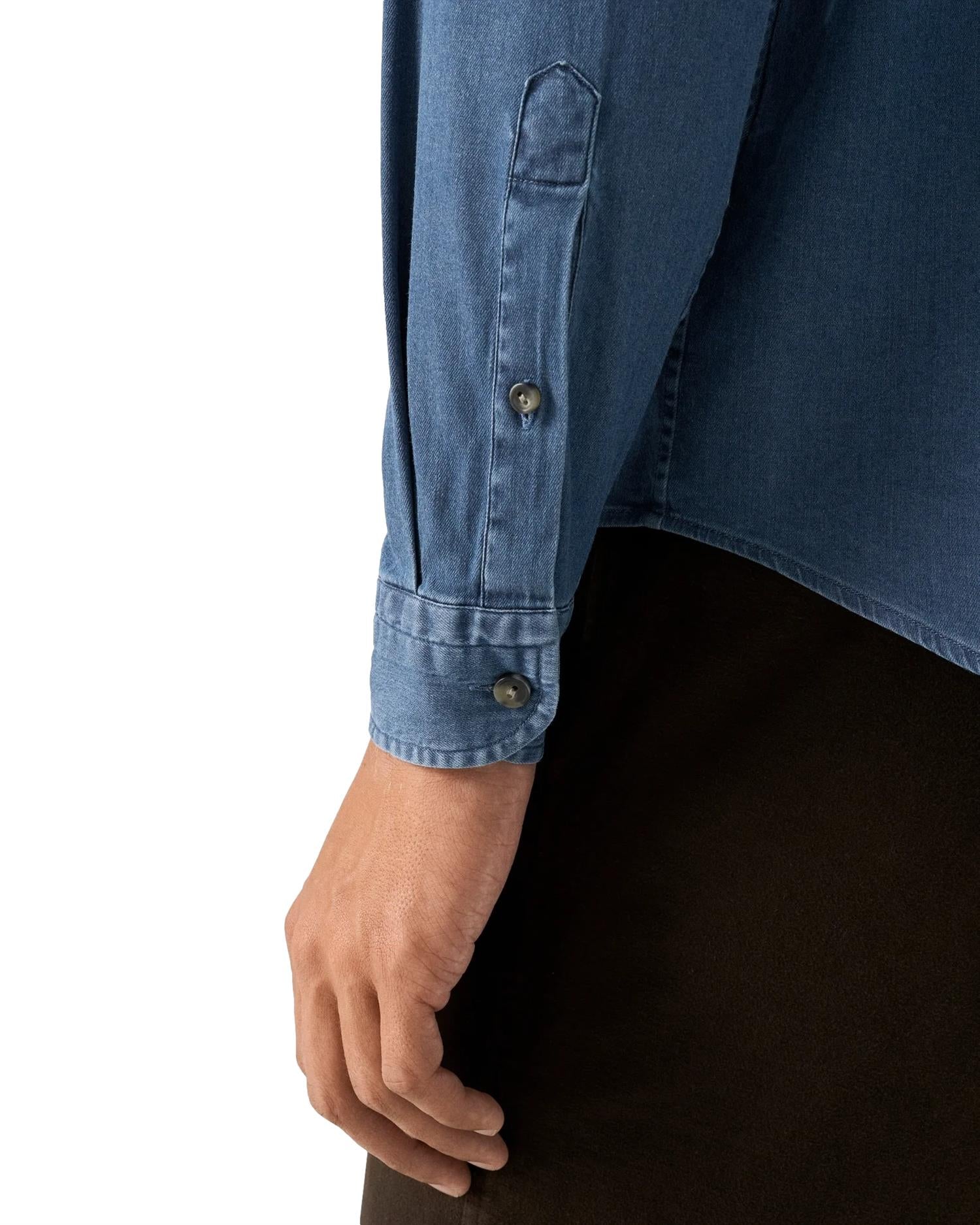 Eton Dark Wash Denim Stretch Shirt Skjorte Denim
