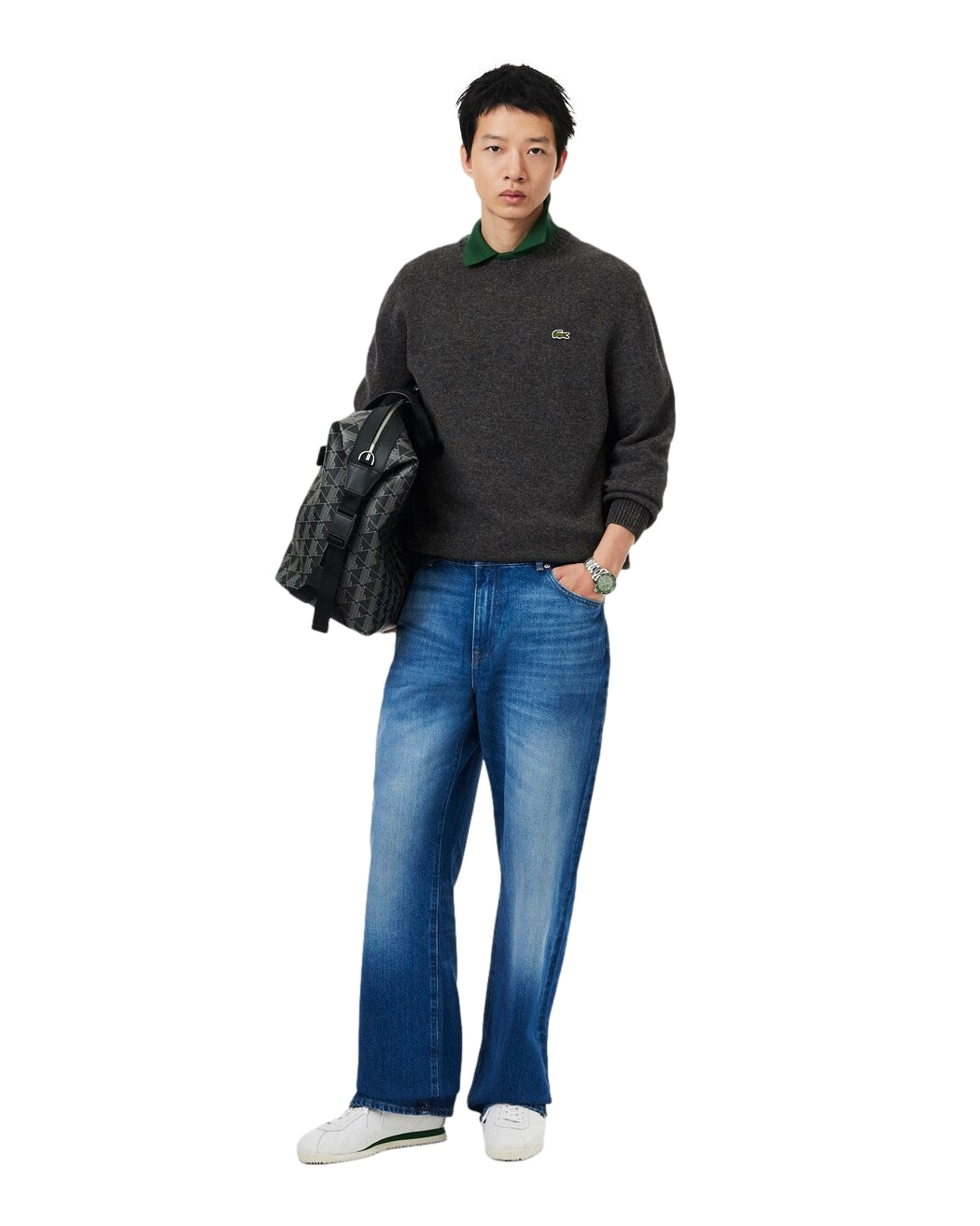Lacoste Wool Crew Neck Sweater Genser Mørkegrå