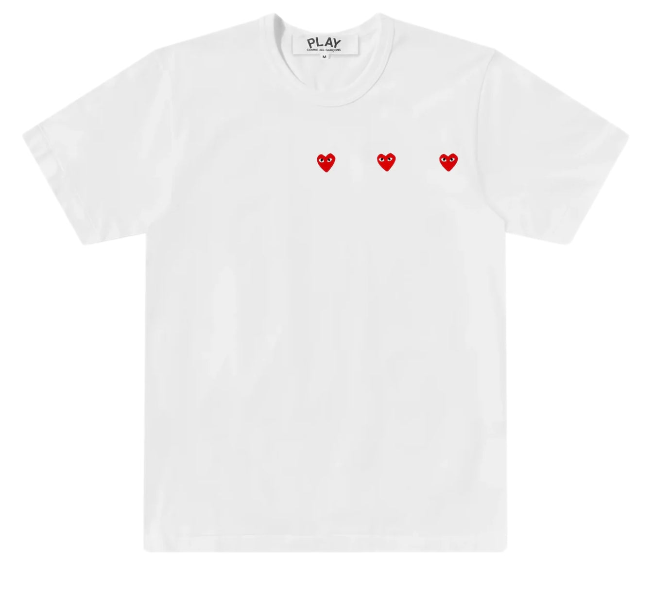 Comme des Garcons Play Horizontal 3 heart t-shirt T-shirt Hvit - modostore.no