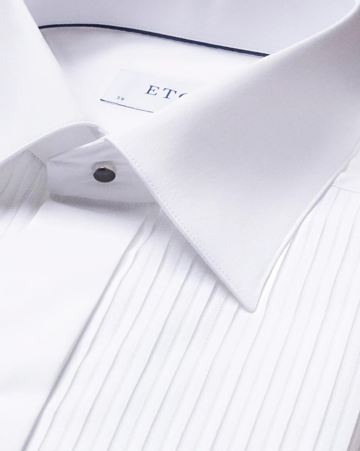 Eton White Plissé Tuxedo Shirt Skjorte Hvit - modostore.no