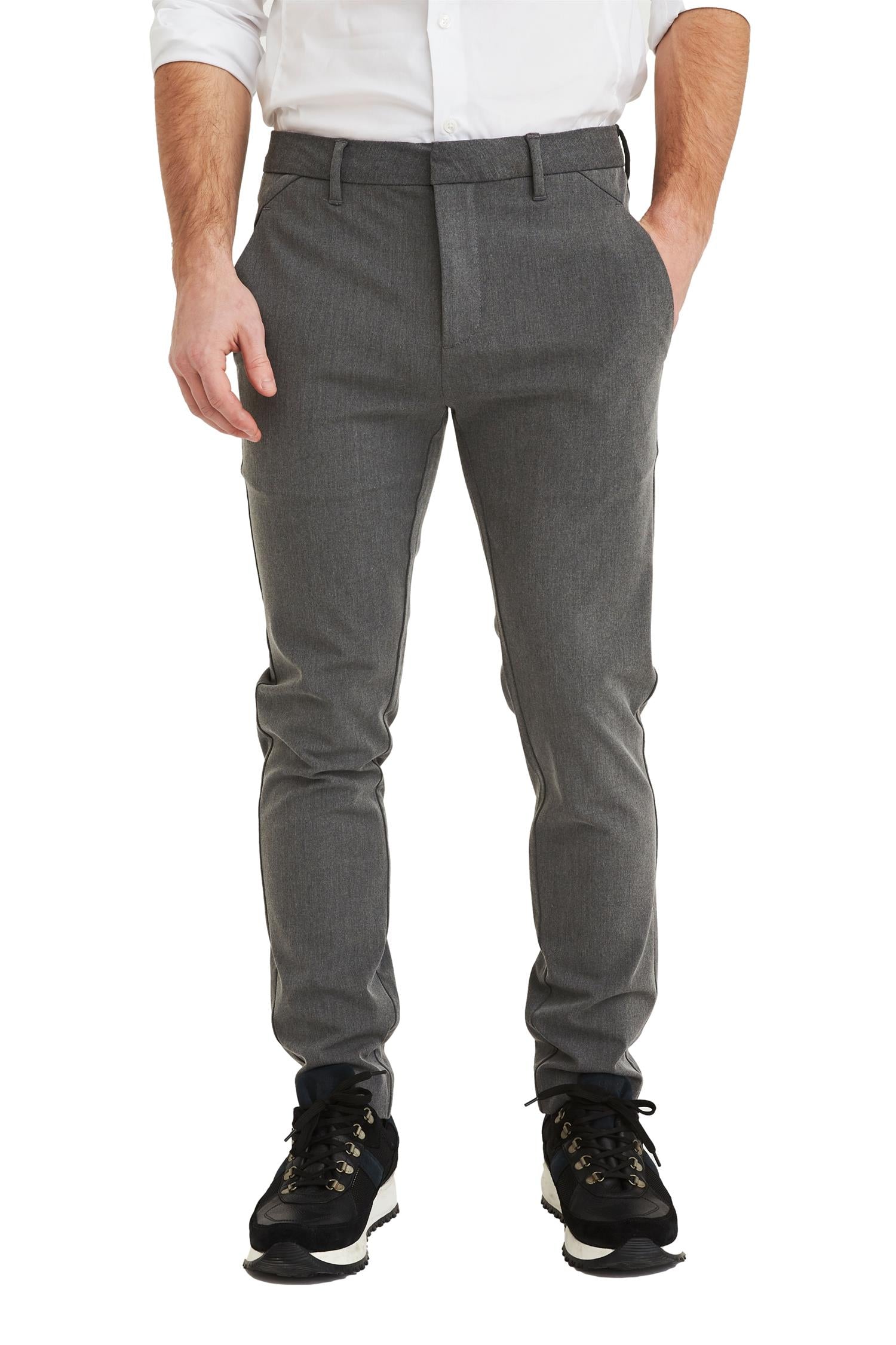 Plain JoshPL 315 Grey Melange Bukse Lysegrå - modostore.no