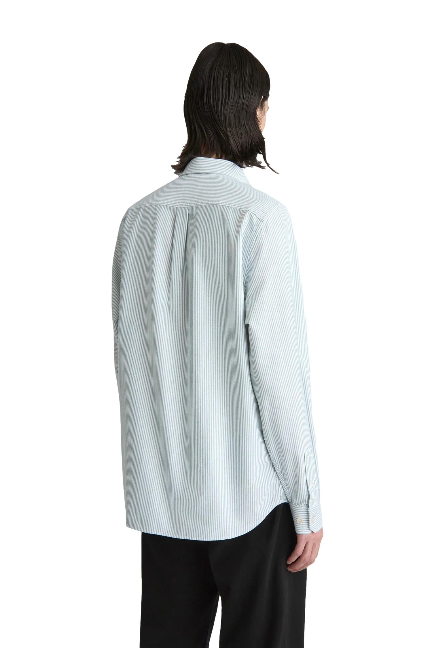 Livid Initial Green Candystripe Skjorte Hvit Og Grønn - modostore.no