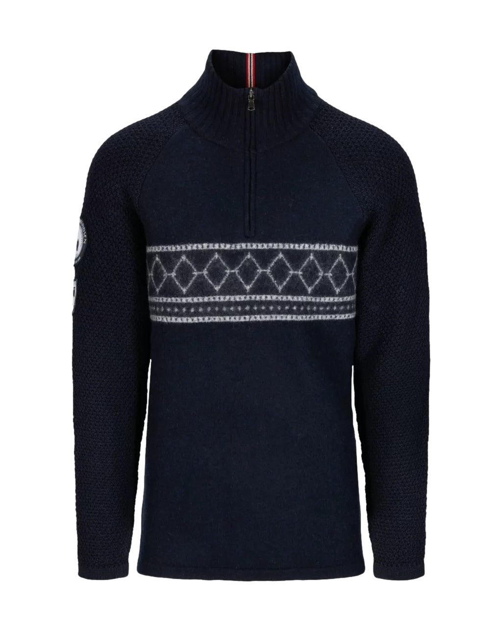 Amundsen Boiled Ski Sweater Mens Genser Blå Mønster - modostore.no