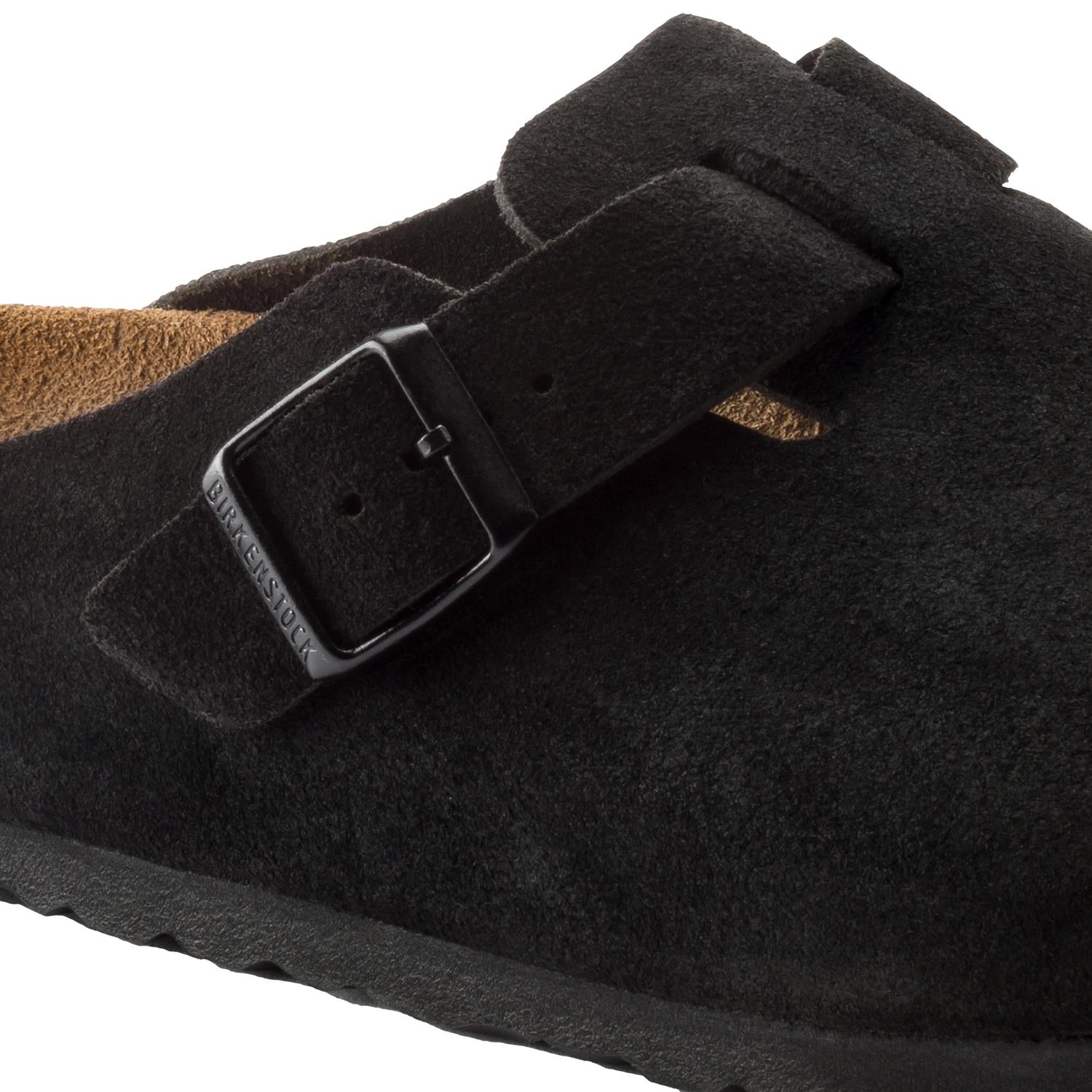 Birkenstock Boston Suede Leather Regular Sko Sort - modostore.no