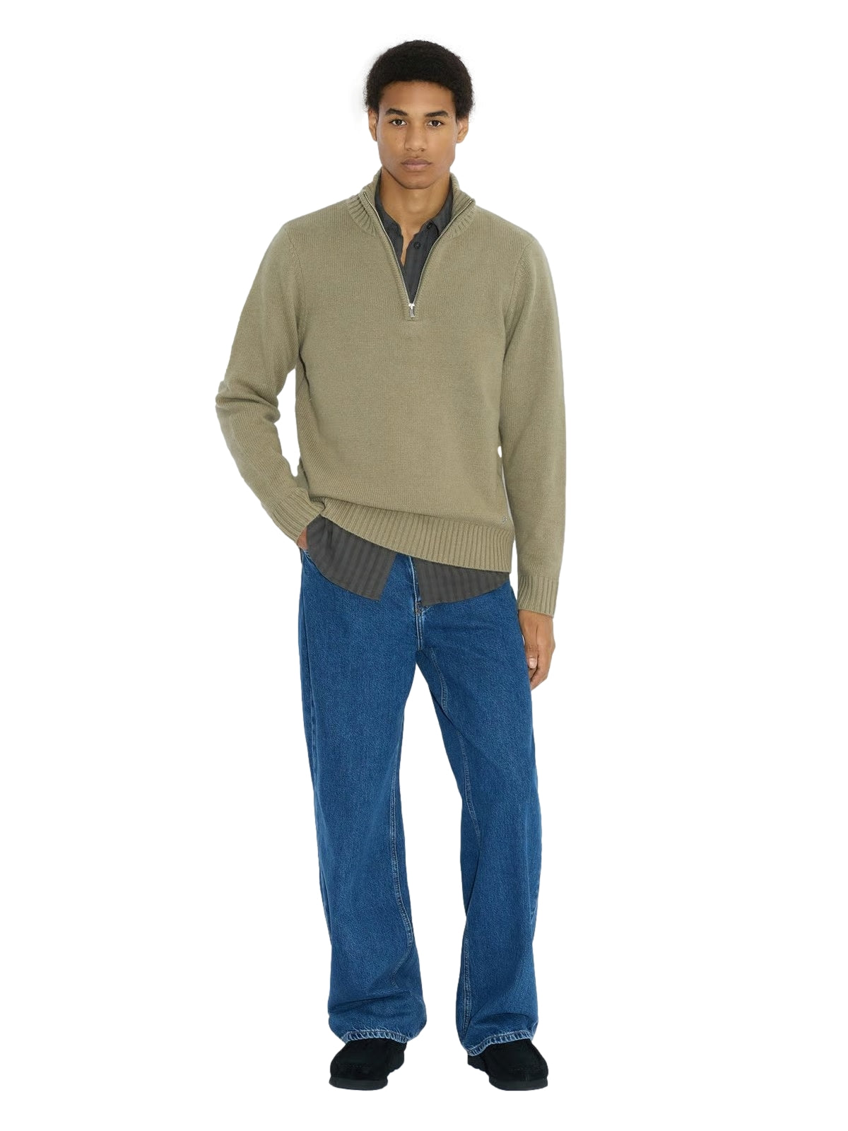 Holzweiler M. Wool Half Zip Genser Grønn