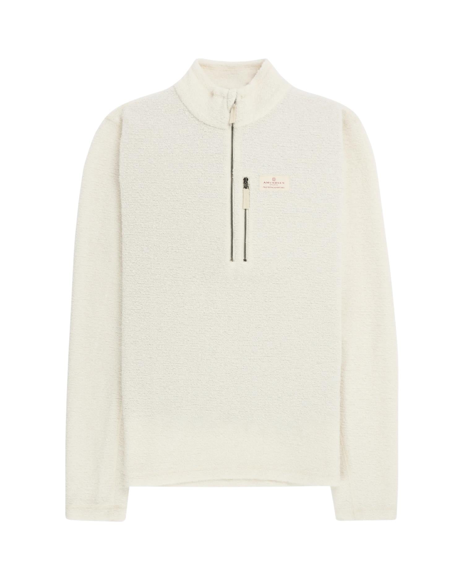 Amundsen Hut Halfzip Mens Genser Off-White