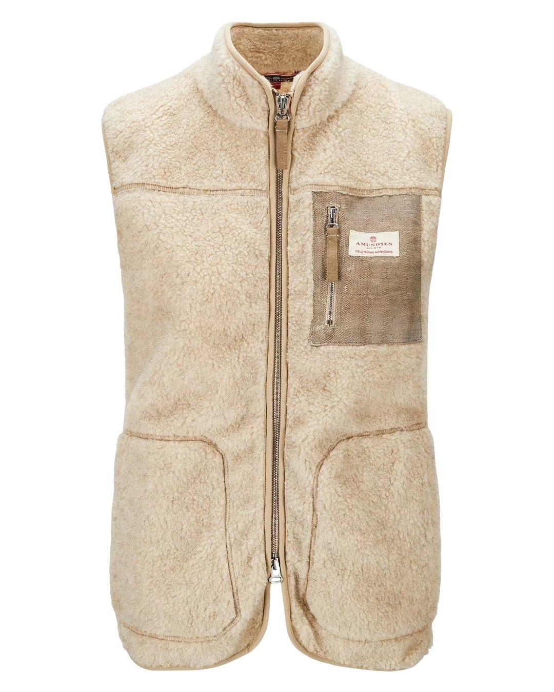 Amundsen Heroes Wool Fleece Vest Womens Vest Beige - modostore.no