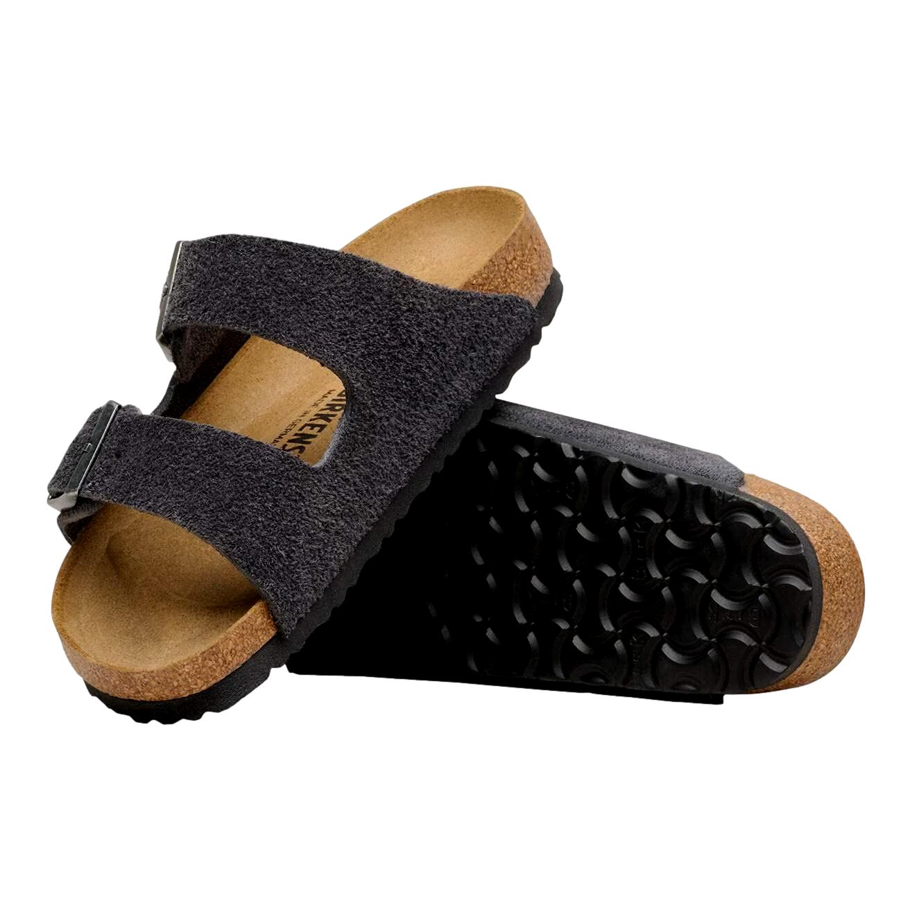 Birkenstock Arizona Suede Regular Charcoal Sko Grå - modostore.no