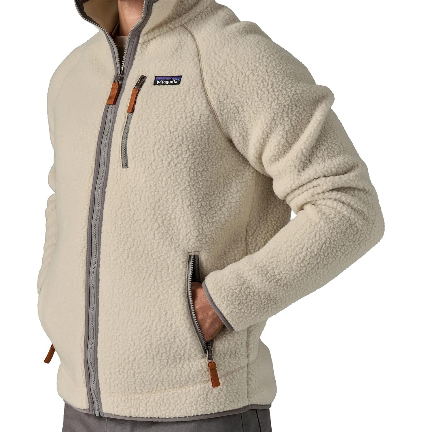 Patagonia M Retro Pile JKT Pelican Jakke Lys Beige - modostore.no