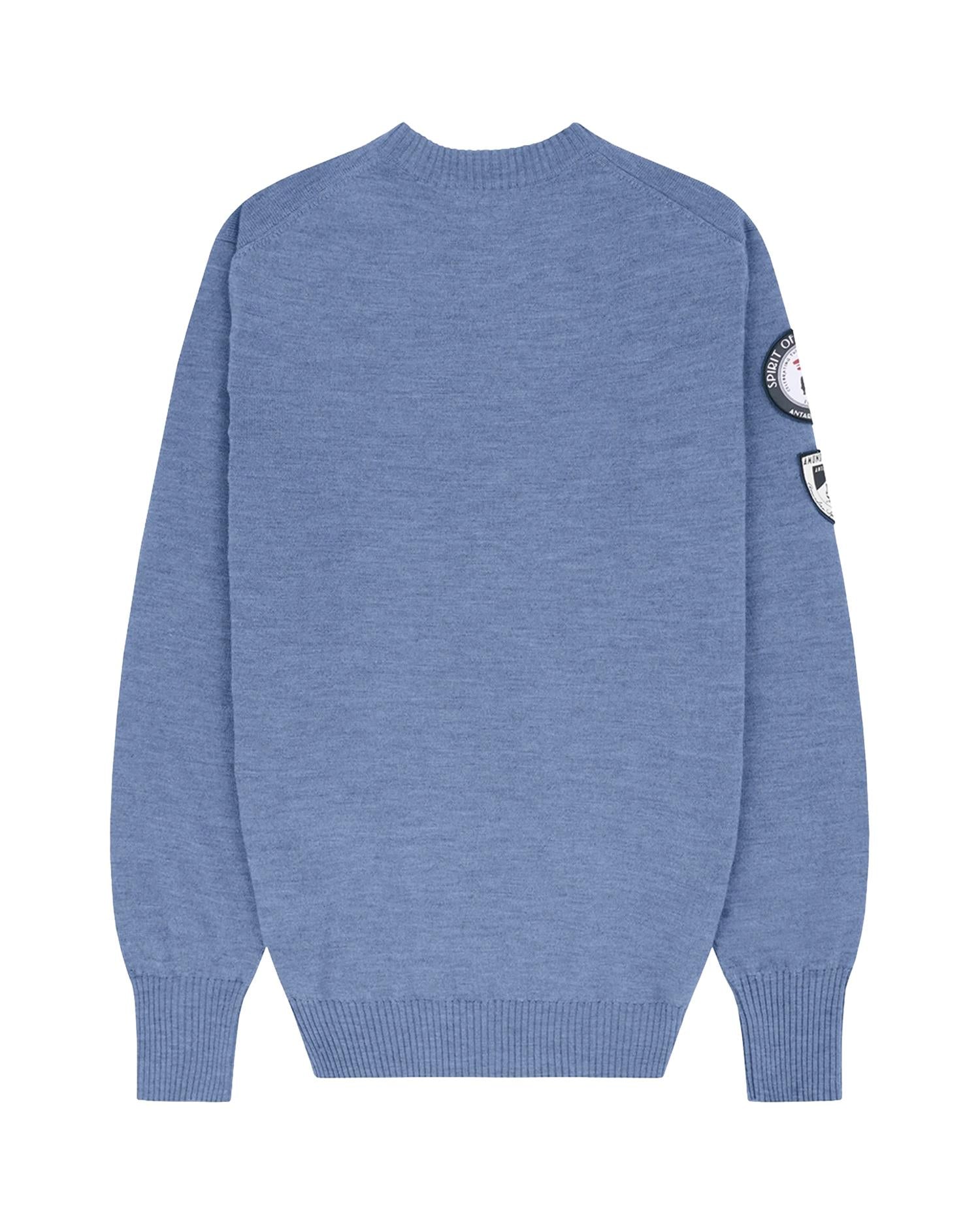 Amundsen Peak Crew Neck Mens Genser Gråblå