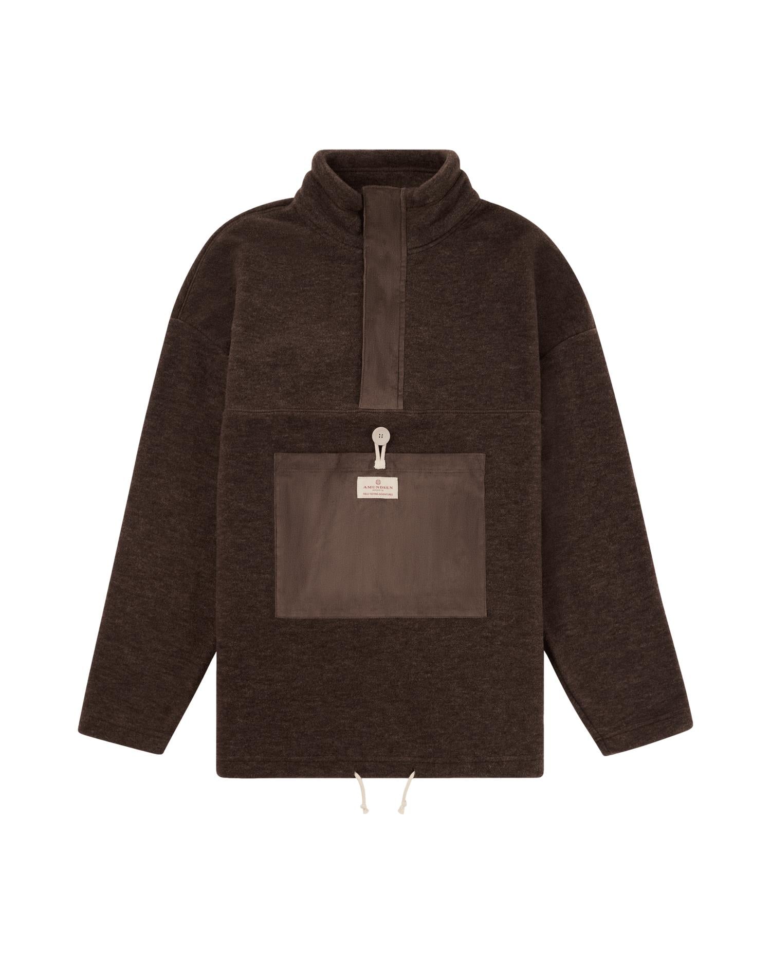 Amundsen V-Bond Cord Fleece Mens Genser Mørkebrun