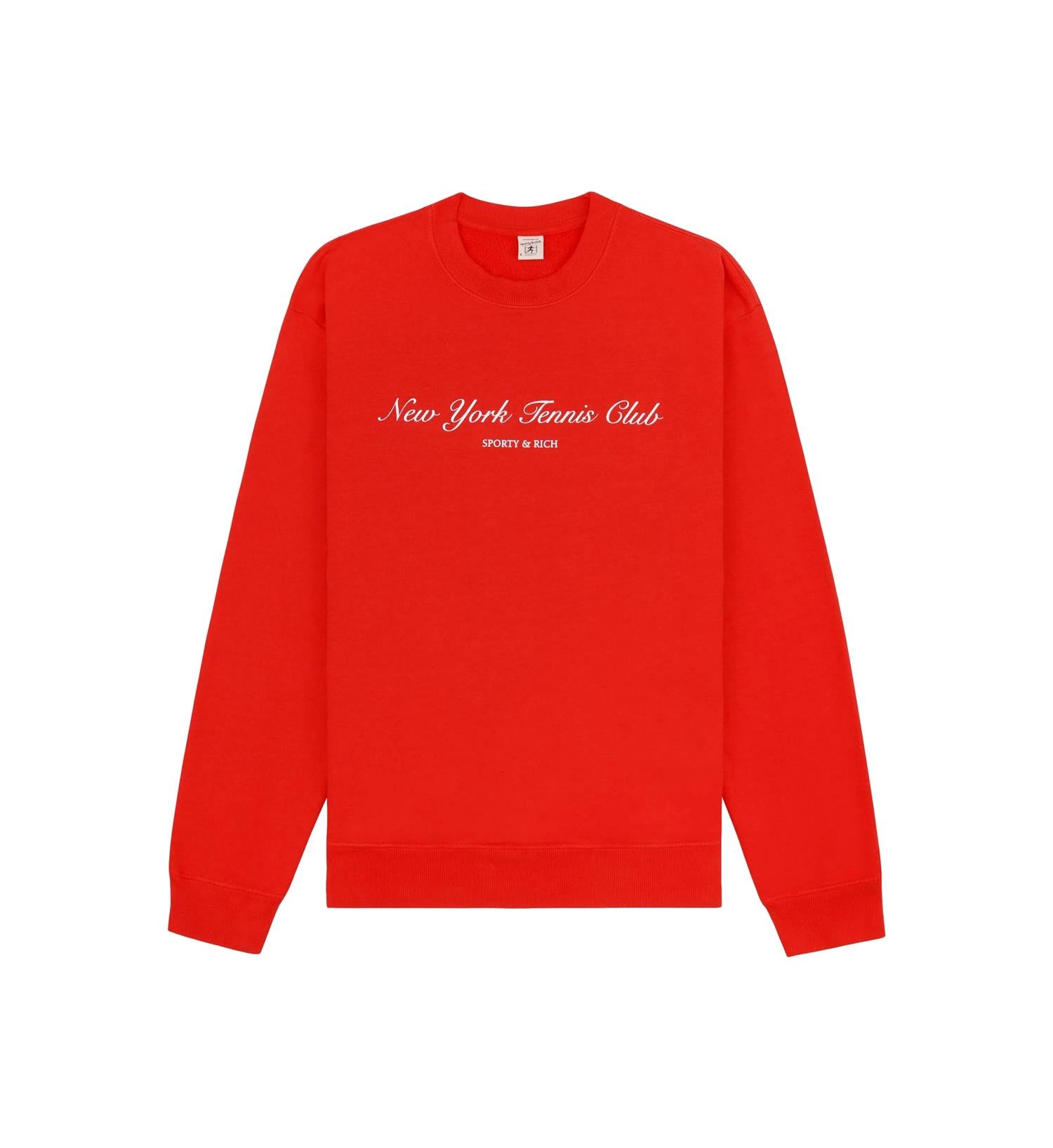 Sporty & Rich NY Tennis Club Crewneck Genser Rød - modostore.no