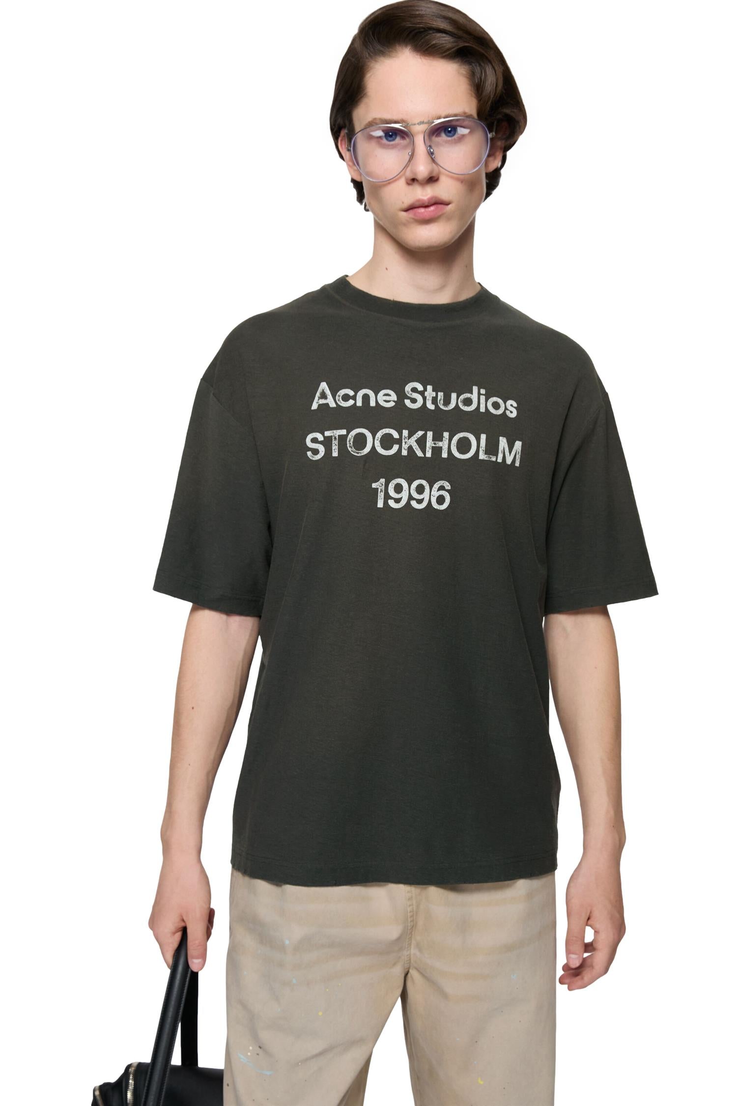 Acne Sprayed Logo T-Shirt T-shirt Vasket Sort