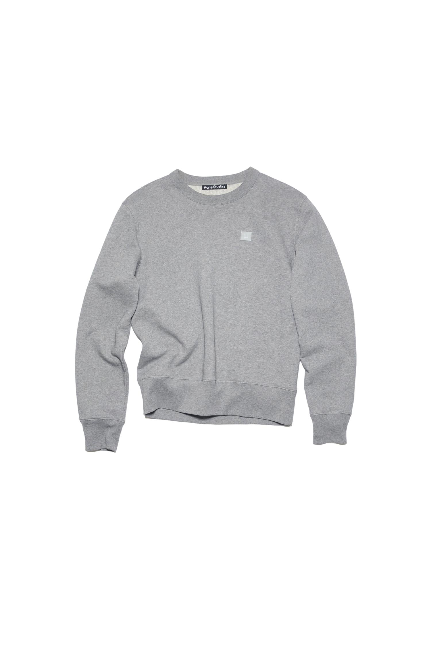 Acne Face Crew Neck Sweater Genser- Lysegrå - modostore.no