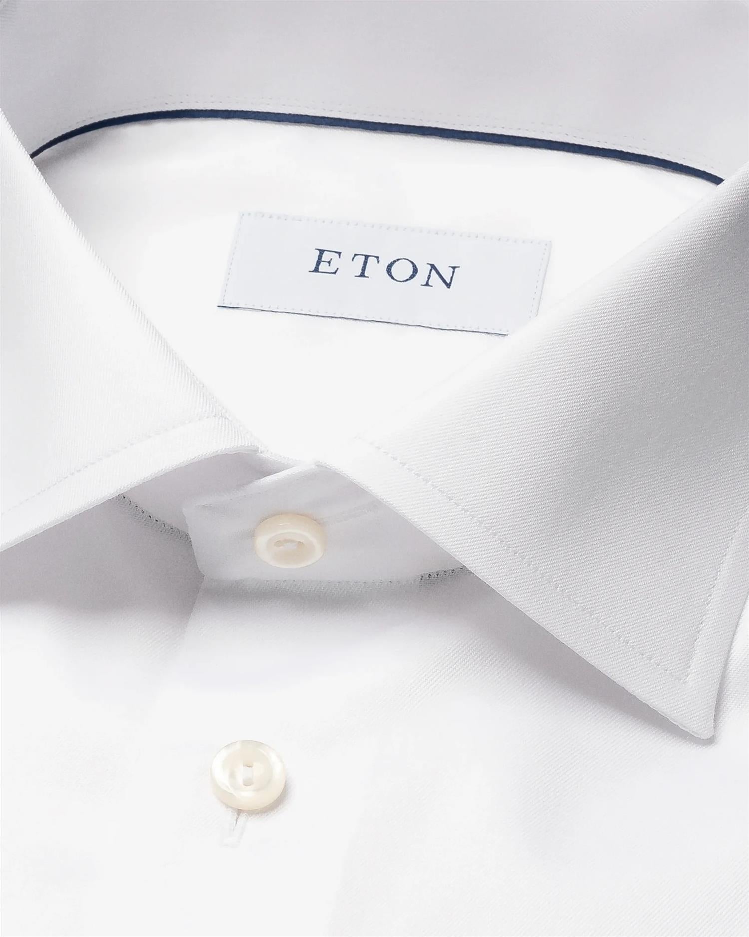 Eton 3000 Contemporary White Signature Twill Shirt Skjorte Hvit - modostore.no