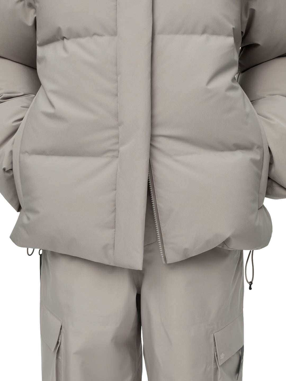 Blæst Selje Down Jacket Low Tide Jakke Beige Grå