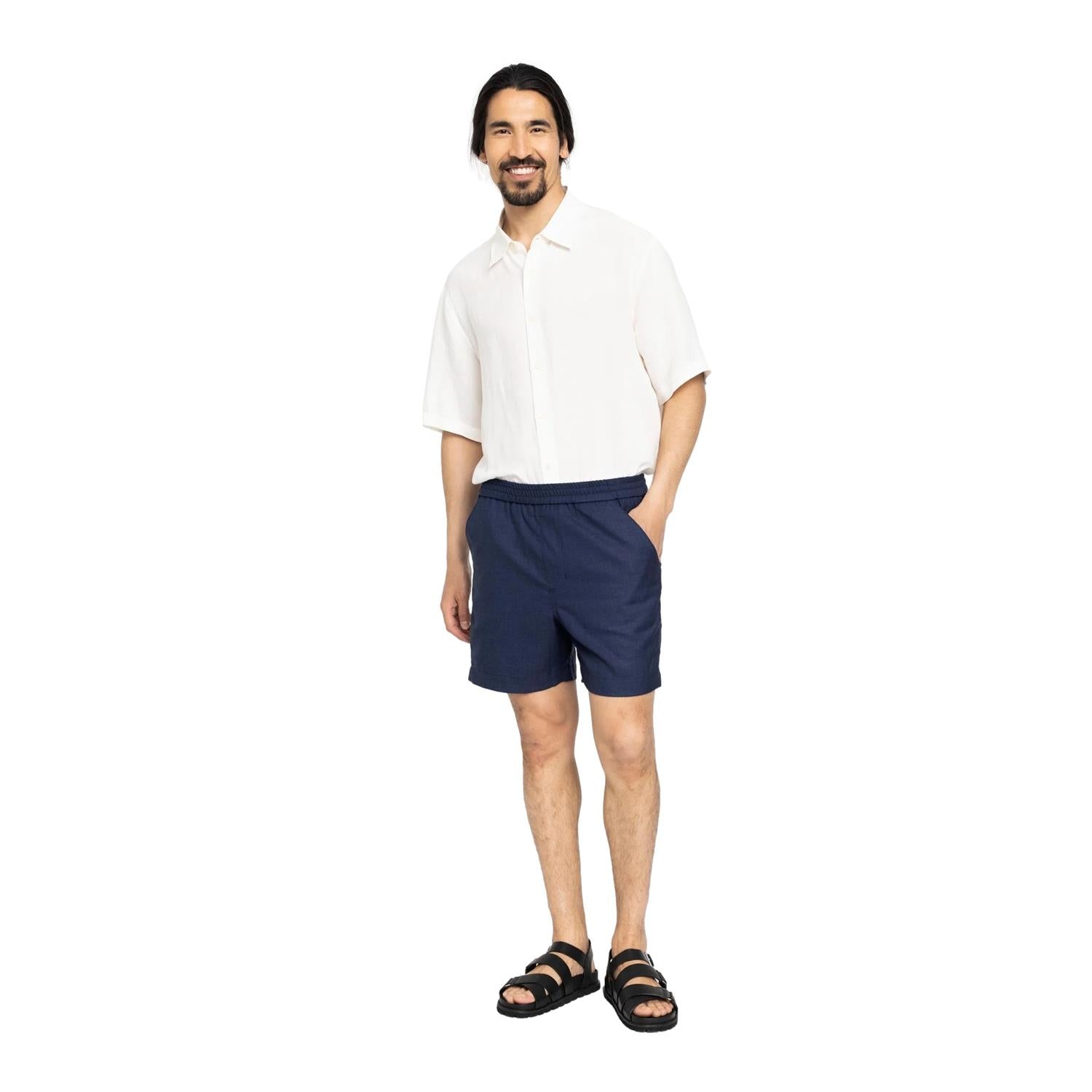 Plain TuriPL Shorts 852 Navy Melange Shorts Marine - modostore.no