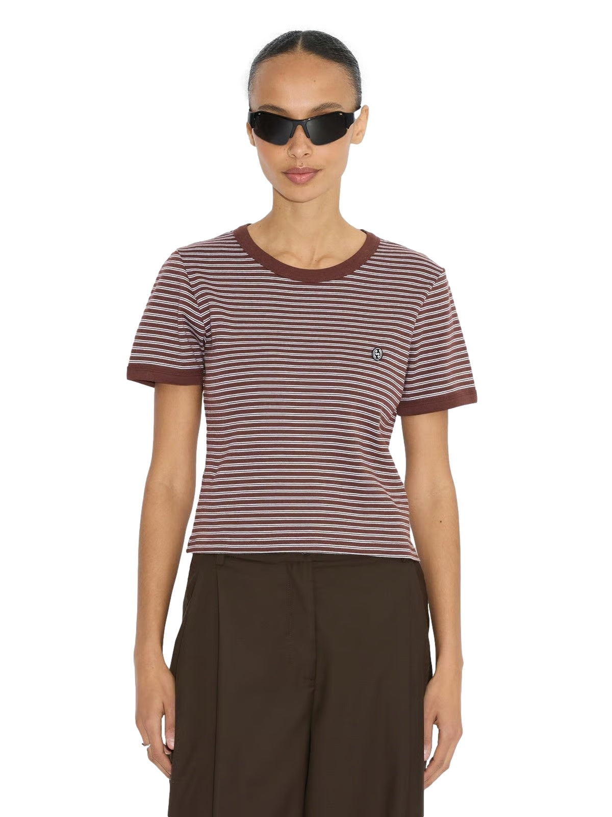 Holzweiler Kitty Stripe Tee Topp Burgunder Striper