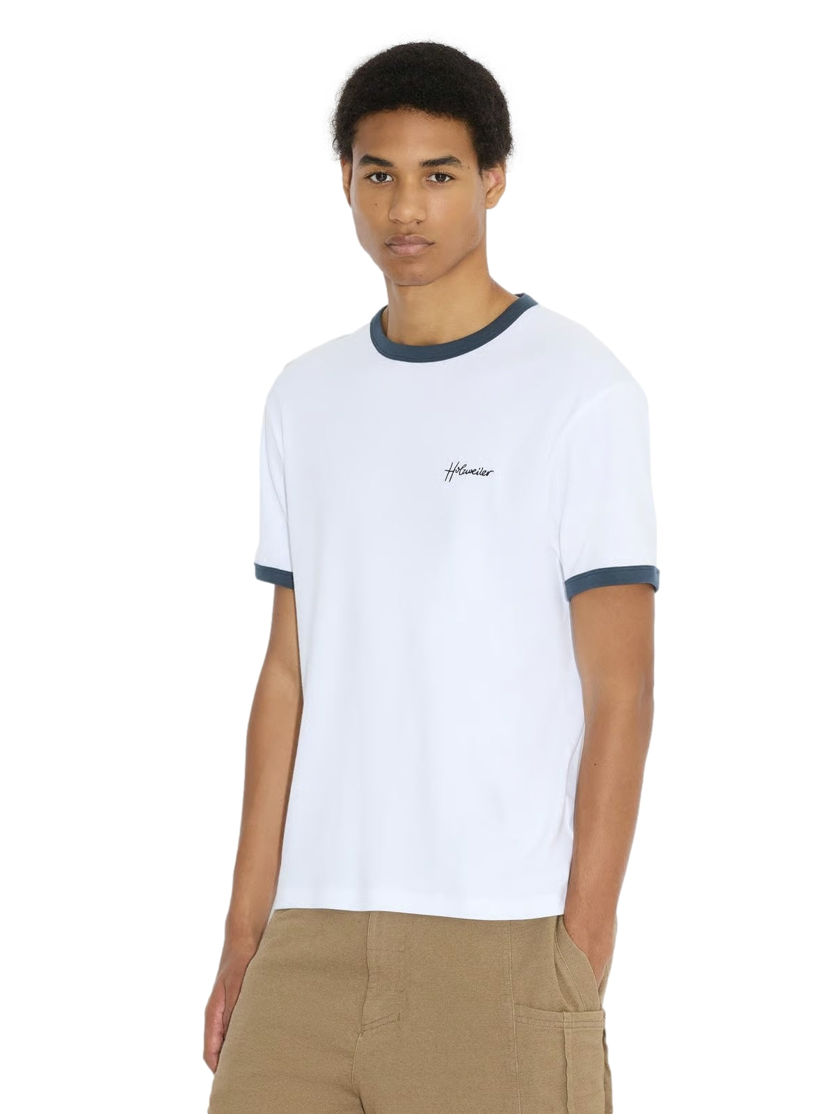 Holzweiler Tucker Embroidery Tee T-shirt Hvit Og Blå