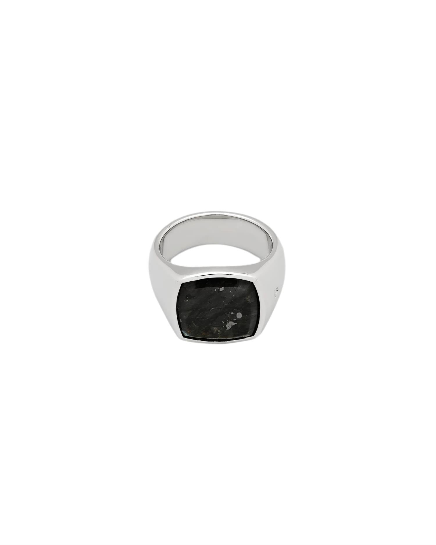 Tom Wood Cushion Larvikite Ring Sølv / Sort
