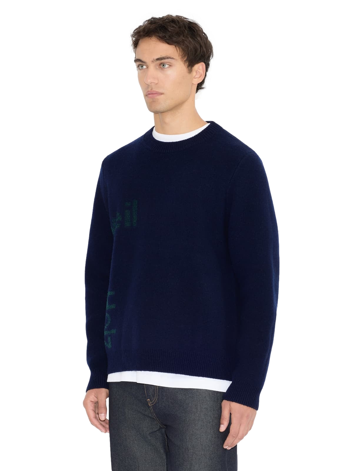 Holzweiler Haza Logo Crewneck Sweater Genser Marine