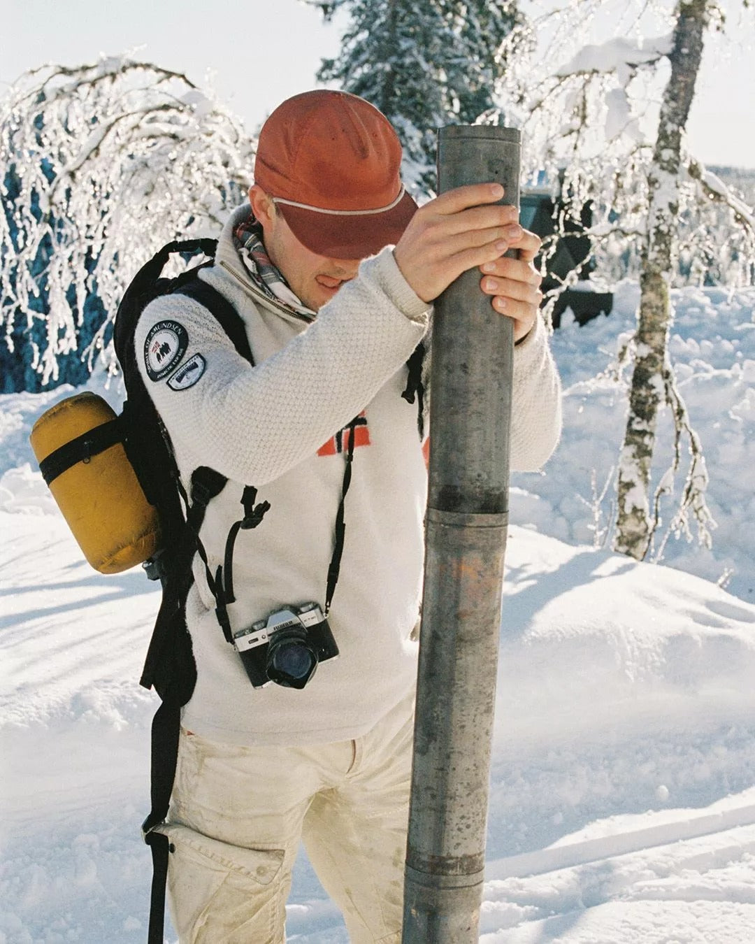 Amundsen Boiled Ski Sweater Mens W Flag Genser Off-White