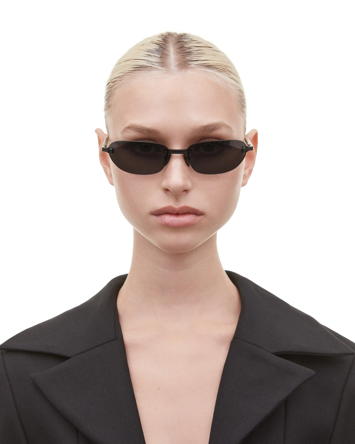 Chimi Eyewear Rimless Oval Black Solbriller Sort