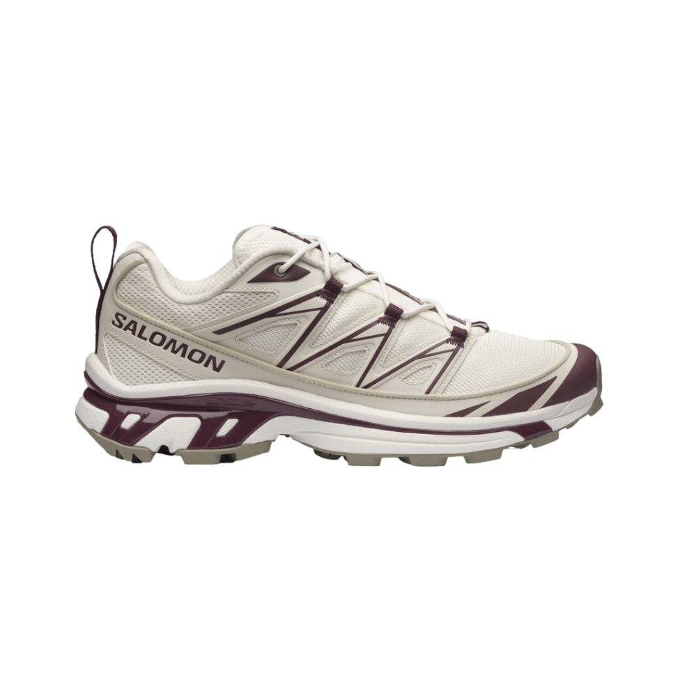 Salomon XT-6 Expanse Vanilla Ice/Maroon Banner/Almond Milk Sko Hvit Og Burgunder