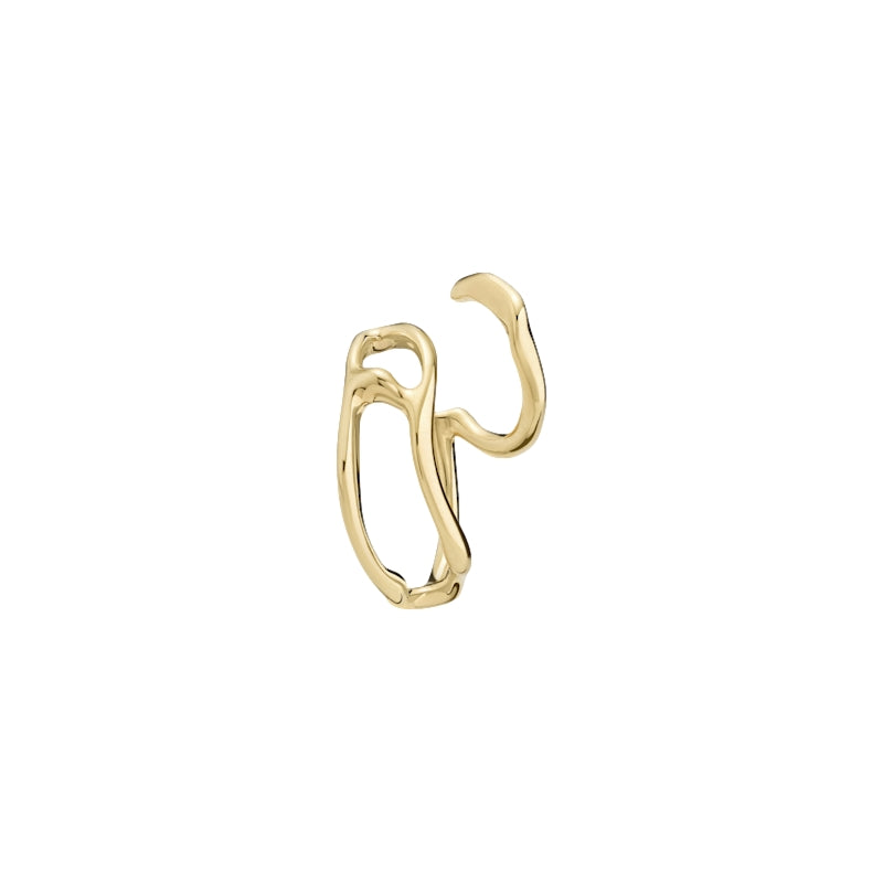 Maria Black Atlanta Earring Gold Left Øredobber Gull