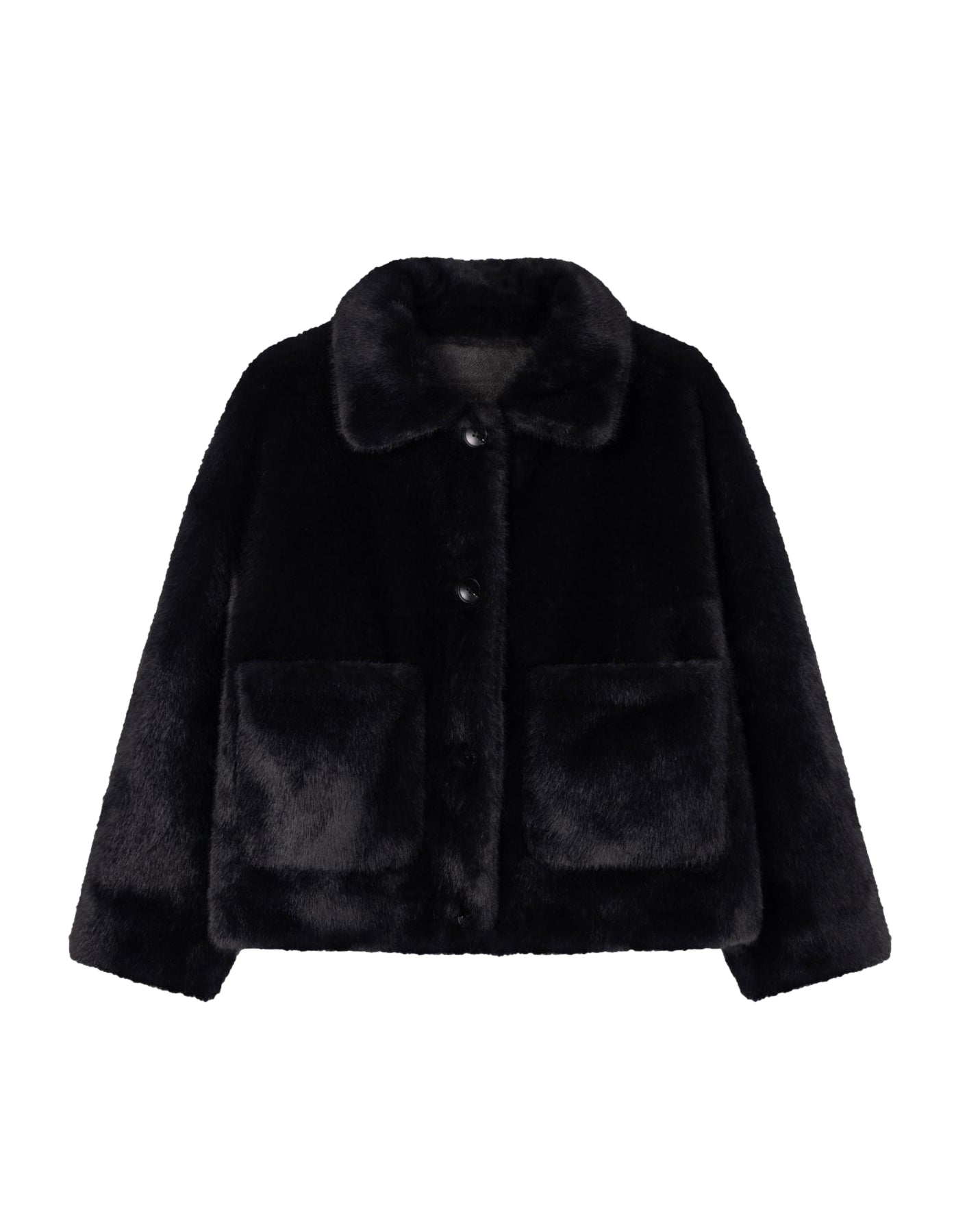 Studio AR Faje Faux Mink Jakke Sort