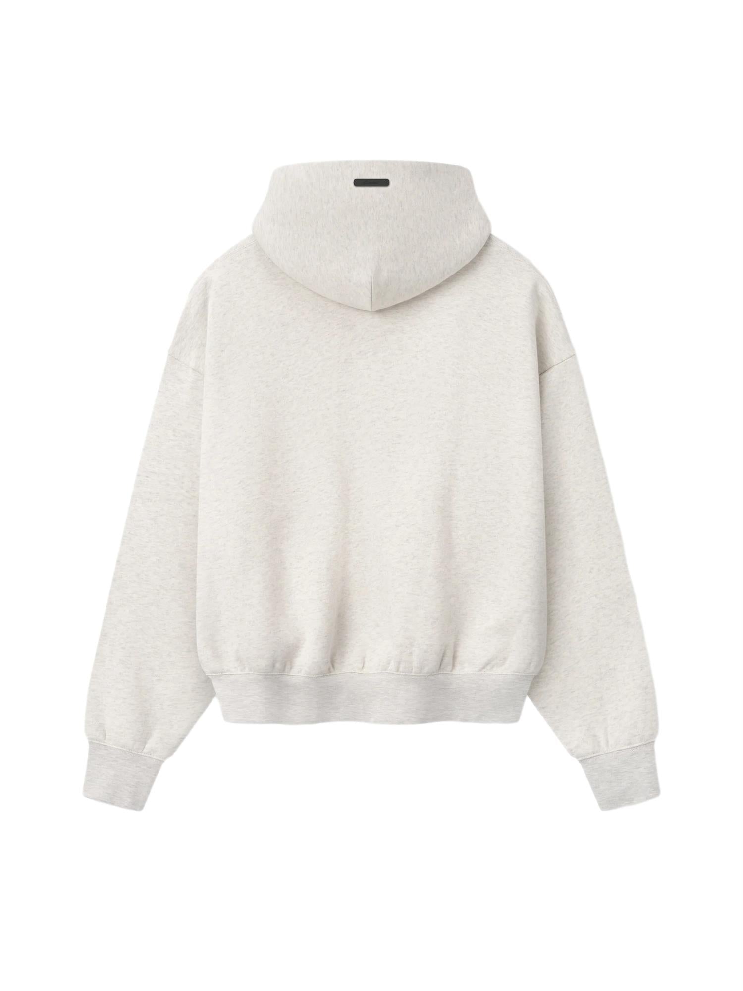 Fear of God Essentials Signature Classic Full Zip Hoodie Hettegenser Lys Grå Melert - modostore.no