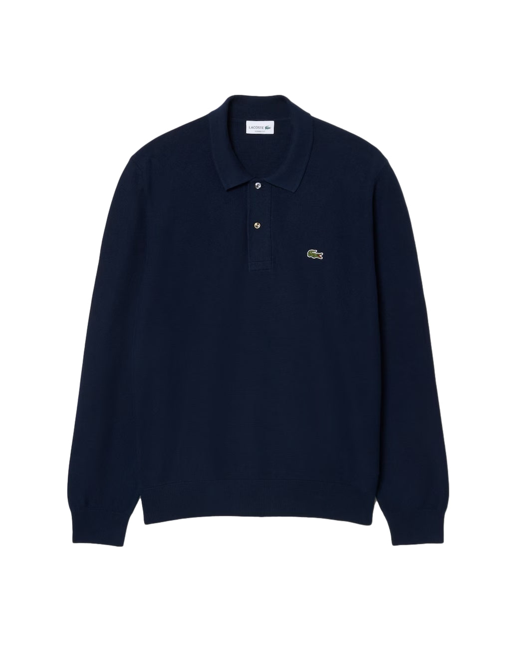 Lacoste Classic Fit Long Sleeved Knitted Polo Shirt Genser Navy