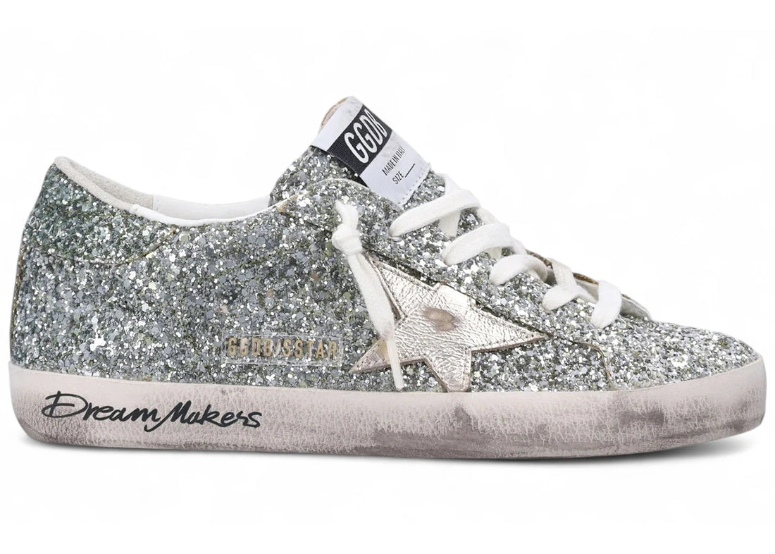Golden Goose Superstar Glitter Laminated Star Toe Tongue/Heel Sko Grønn - modostore.no