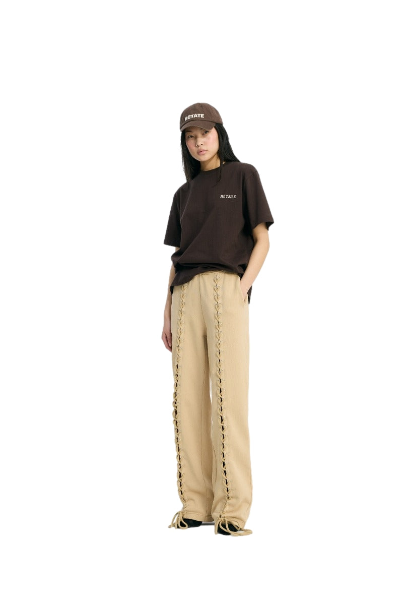 ROTATE Jersey Oversized T-Shirt Topp Mørkebrun