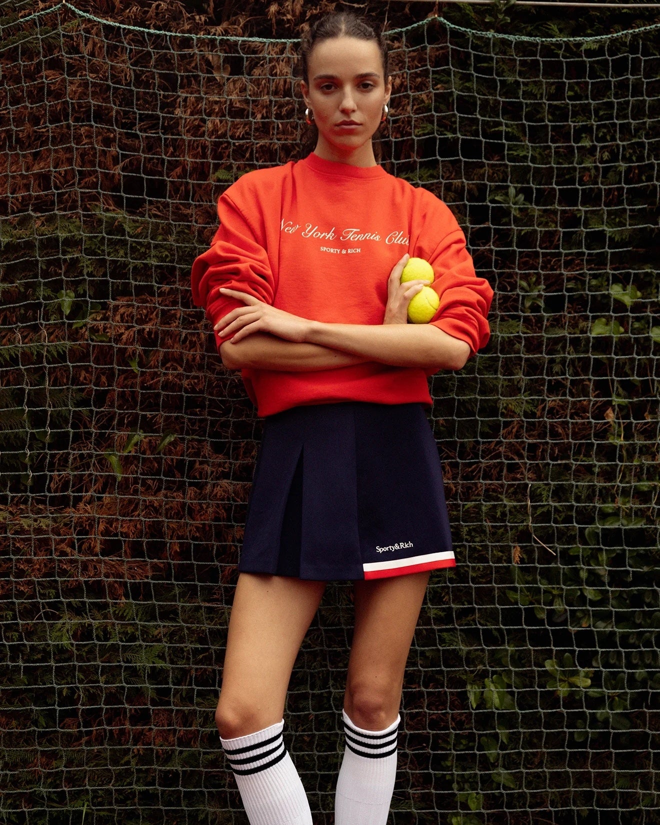 Sporty & Rich NY Tennis Club Crewneck Genser Rød