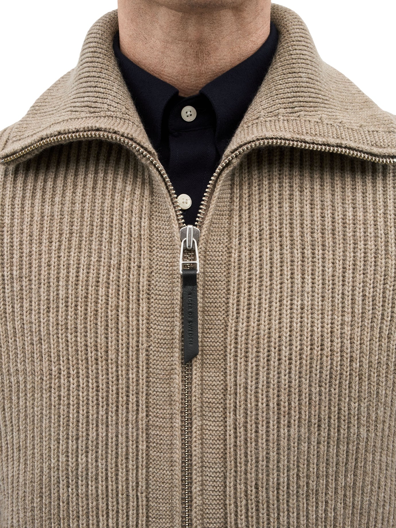 Tiger of Sweden Niall Zip-Up Genser Beige - modostore.no