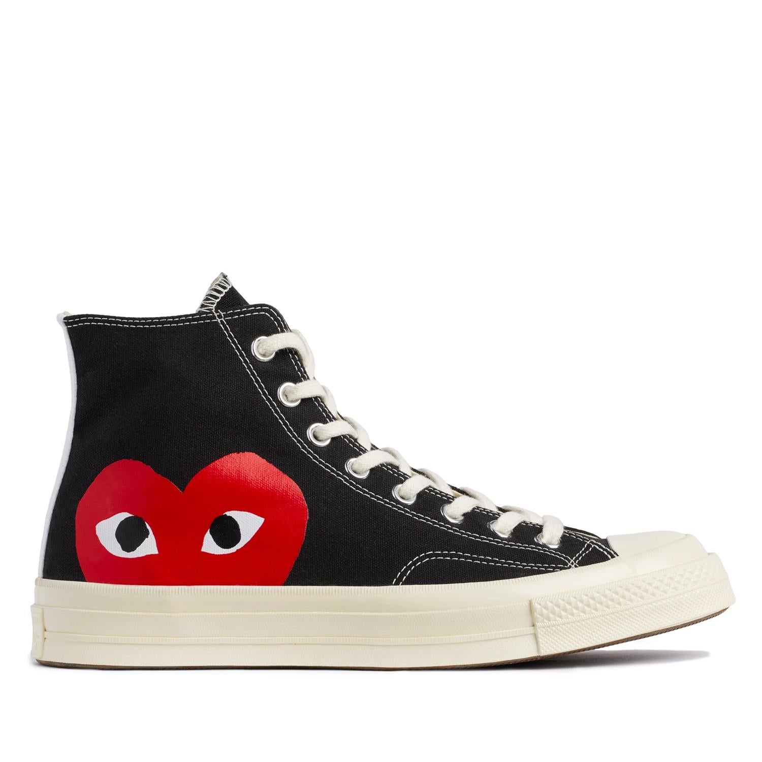 Comme des Garcons Play x Converse CDG BIG HEART HI TOP Black Sko Sort - modostore.no