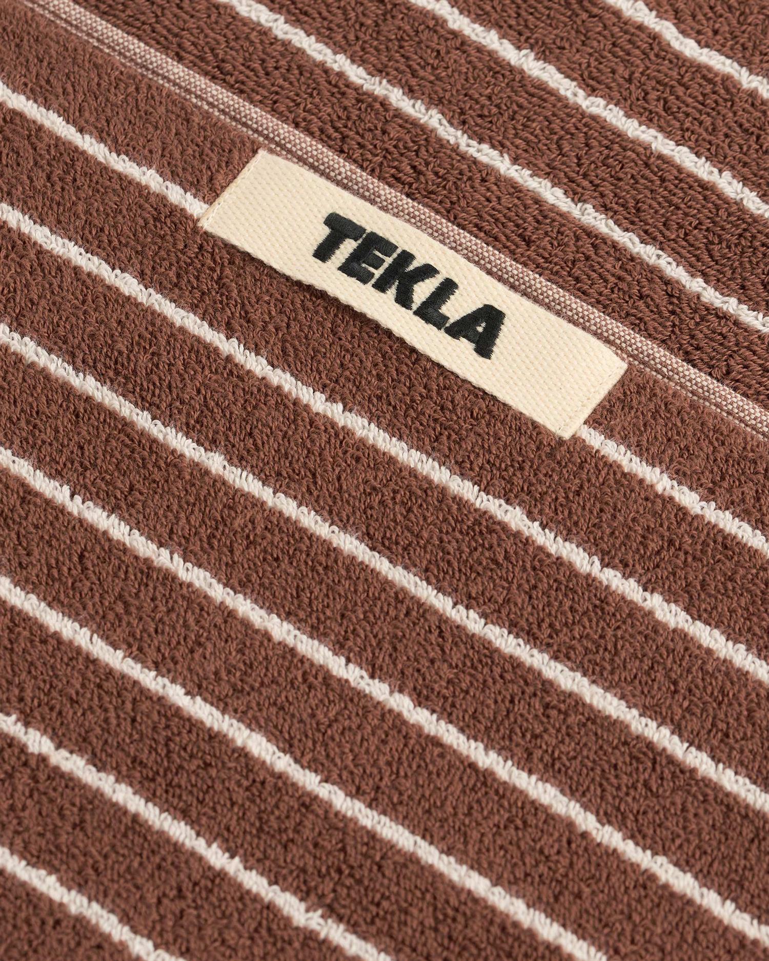 Tekla Terry Bath Towel (70x140cm) Rust Stripes Håndkle Rustrød