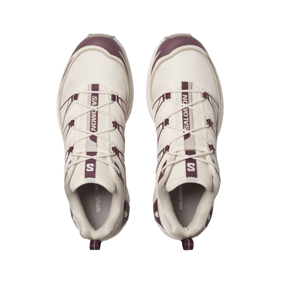 Salomon XT-6 Expanse Vanilla Ice/Maroon Banner/Almond Milk Sko Hvit Og Burgunder