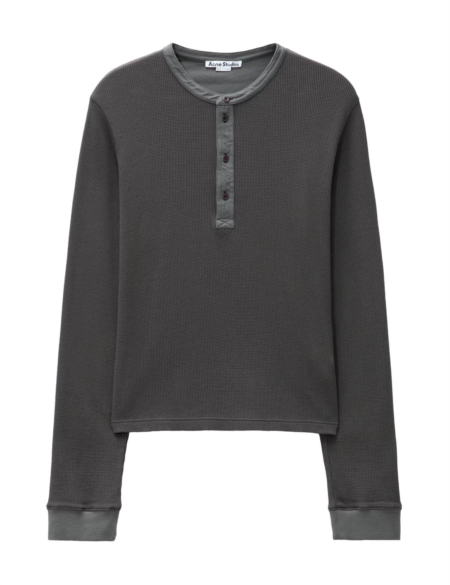 Acne Long Sleeve T-shirt - Fitted Fit Genser Mørkegrå - modostore.no