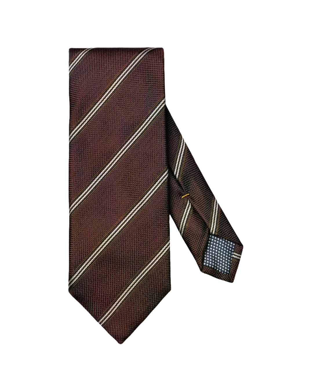 Eton Striped Woven Silk Tie Dark Red Slips Burgunder