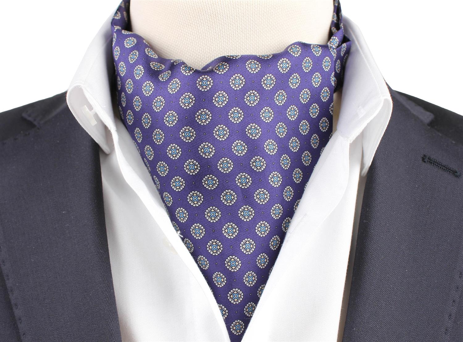 Manzini Montecristo Silk Ascot Slips Marine - modostore.no