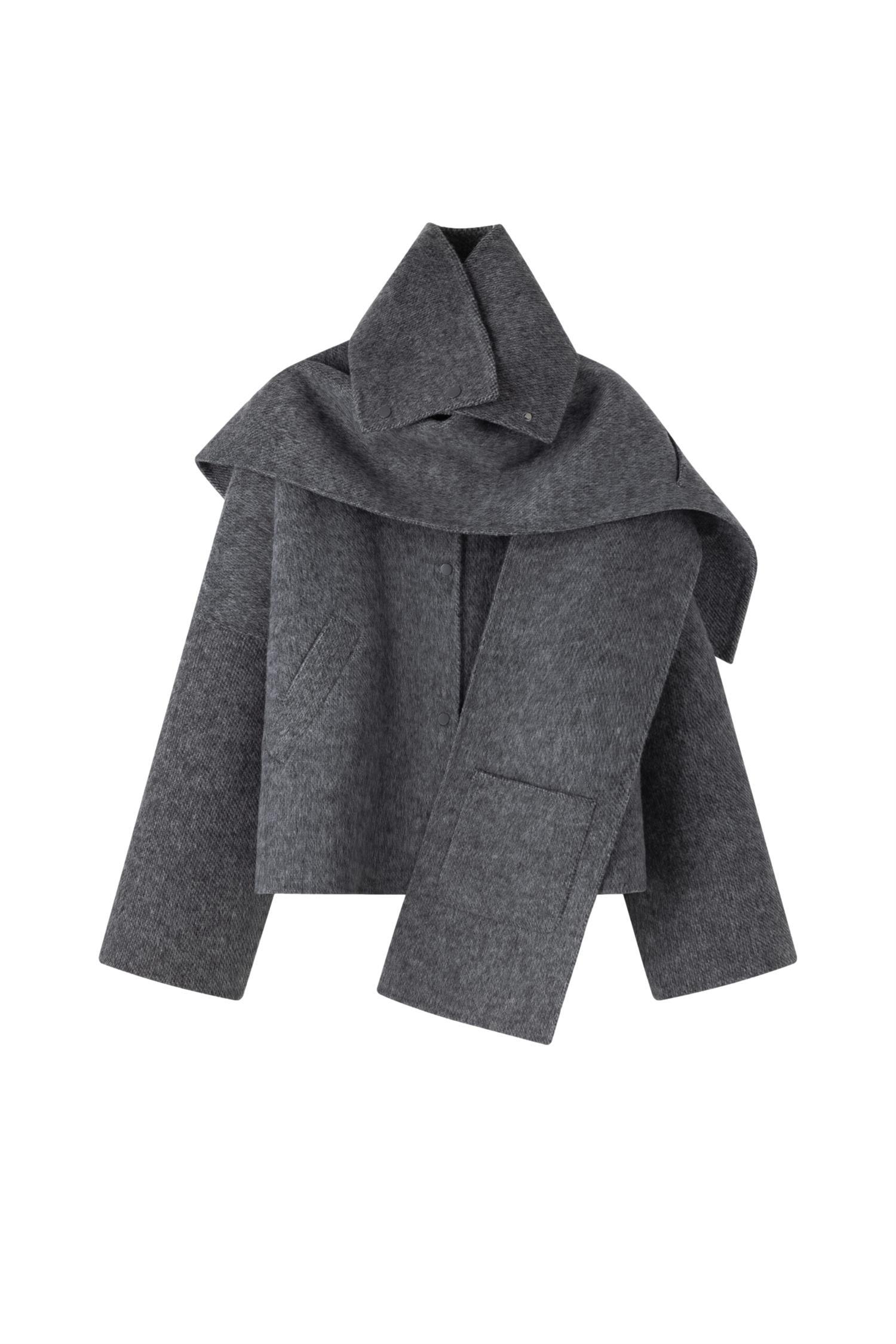 Viktoria Chan Atlas square cut coat Jakke Grå - modostore.no